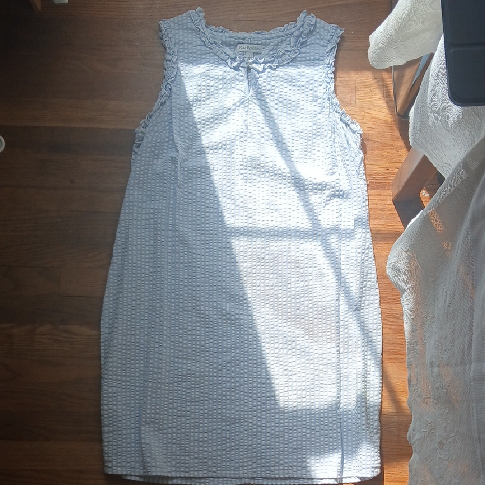 Kim Rogers Light Blue Textured Mini Dress